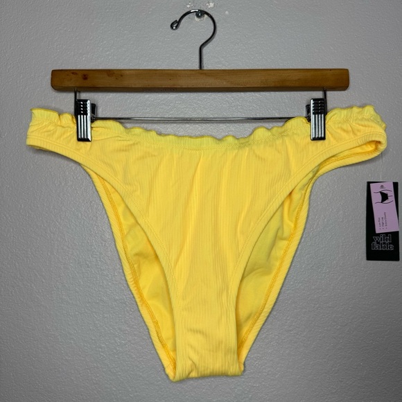New Wild Fable Yellow Ribbed Bikini Bottom Size XL - Picture 6 of 11